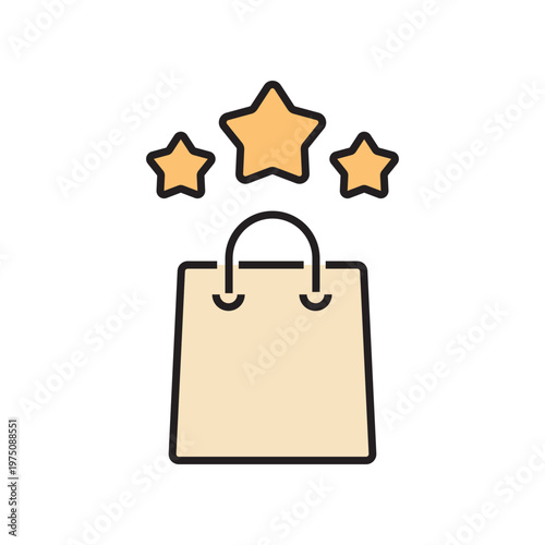 icon. star icon. put a star on a product or service. vector. on a white background. black lines with a colored background. quality rating. set of icons.