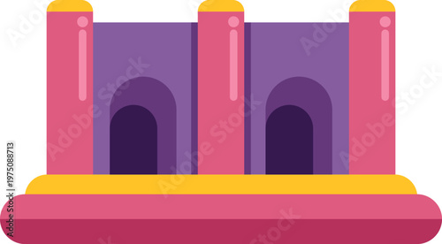 Inflatable bouncy castle providing entertainment and play for children