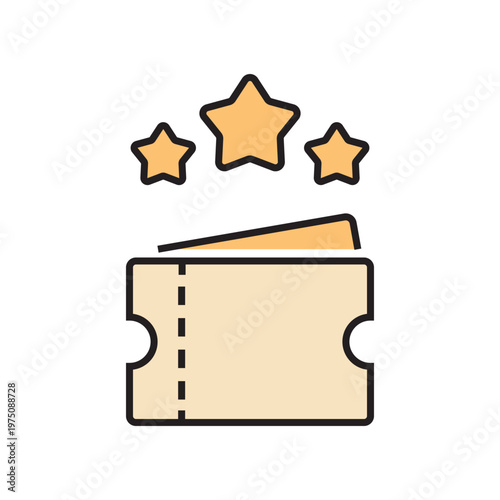 icon. star icon. put a star on a product or service. vector. on a white background. black lines with a colored background. quality rating. set of icons.