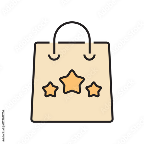 icon. star icon. put a star on a product or service. vector. on a white background. black lines with a colored background. quality rating. set of icons.