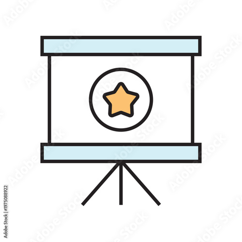 icon. star icon. put a star on a product or service. vector. on a white background. black lines with a colored background. quality rating. set of icons.
