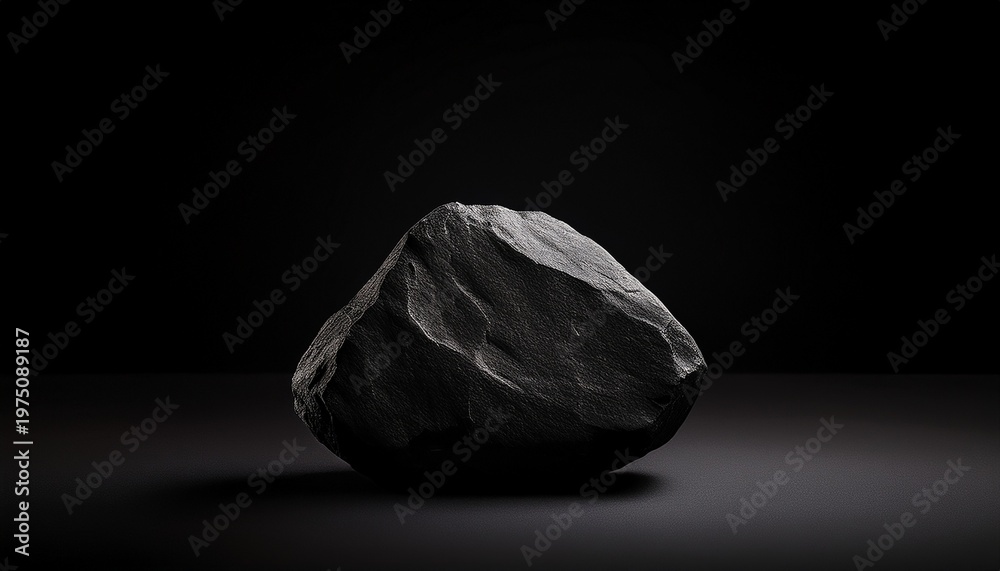 Fototapeta premium Black Stone On A Black Background