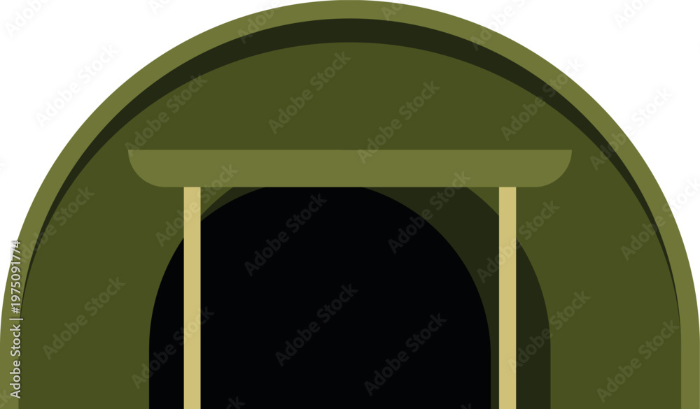 Fototapeta premium Military tent representing a temporary army camp or outdoor shelter
