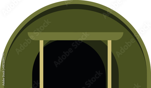 Military tent representing a temporary army camp or outdoor shelter