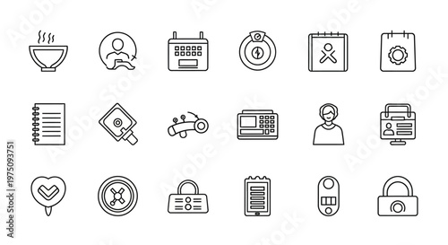 Event Icons Collection, Digital Tools, Online Use, Graphic Elements, Minimalist Design, Overview, Conceptual Art