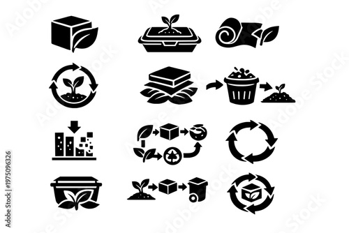 Degradation image icon diagram vector simple natural biodegradable generation fill material arrows