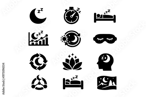 Depicting icon relaxation vector rest image black rhythm simple generation sleep workflow
