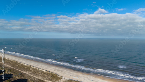 Fotografie Aerial shot of a gorgeous landscape at the beach in Amelia Island Florida USA