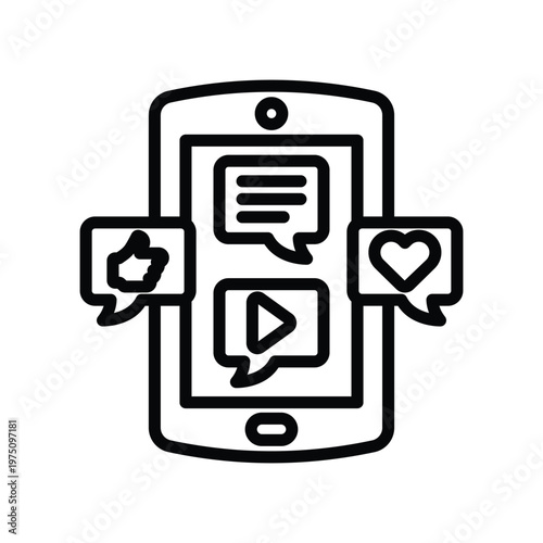 Social media dependence icon