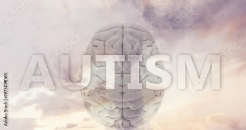 Vertical video: 3D brain central warm light fueling clouds smoke rising showing overlaid health tag