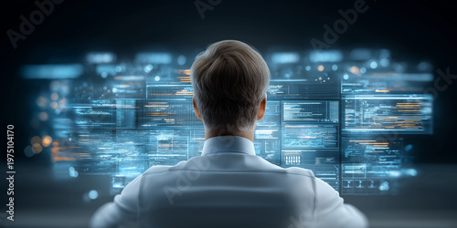 Data Analysis and Cybersecurity Monitoring in Futuristic Command Center