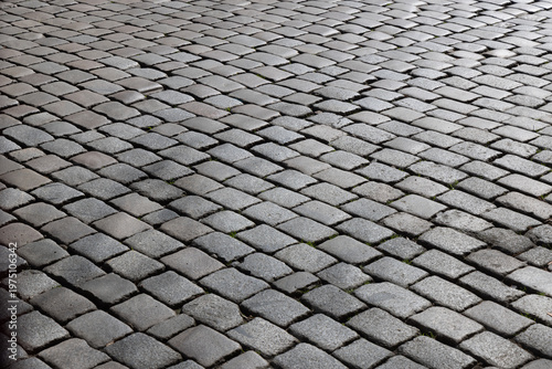 Canvas Print grey pattern of cobblestones gives a harmonic background