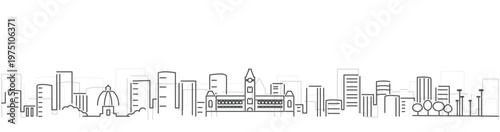 Chennai Simple Dark Lines Skyline on White Background
