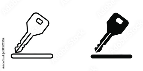 Contrast between a simple and a bold key icon design on keyrings