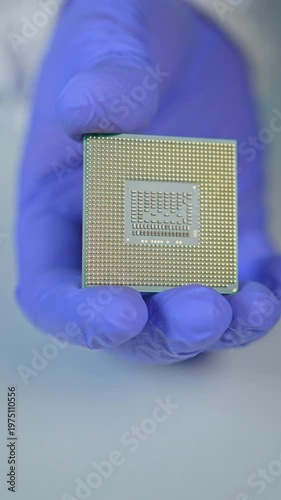 CPU or chipset display, concept of Ai computer chip, central processor unit. High demand of processor chips by large tech companies to drive artificial intelligence. Innovation and advanced technology