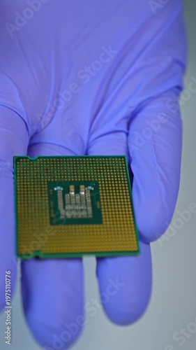 CPU Design Engineer display Central Processing Unit, concept of development design verification, fabrication, and testing in semiconductor firms. Architecture and physical implementation of CPU.