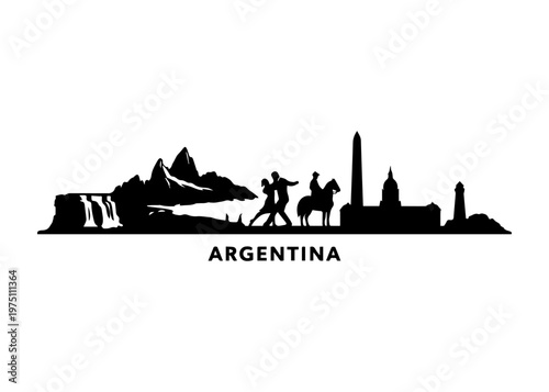 Argentina skyline 
Vector skyline on a white background