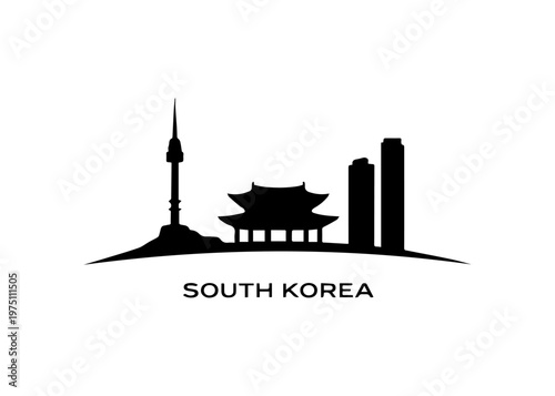South Korea skyline 
Vector skyline on a white background