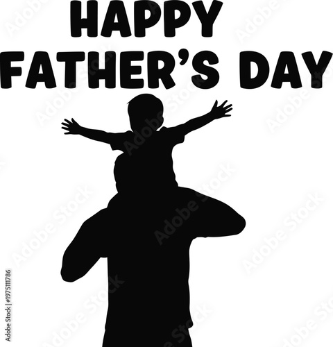 Happy father's day silhouette a celebration of fatherhood and family bonds