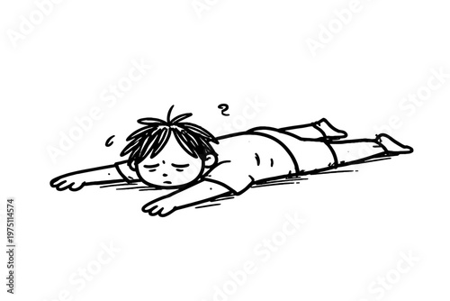 Lying doodle minimal generation lazy imperfect lines vector simple black image icon