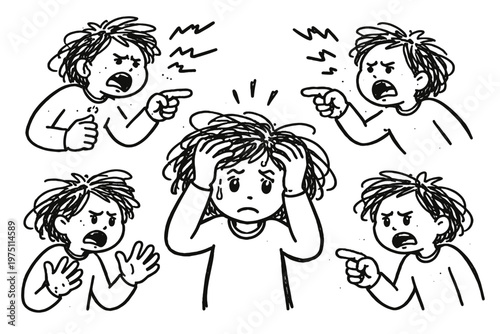 Naive simple person black messy generation image versions inner vector style imperfect