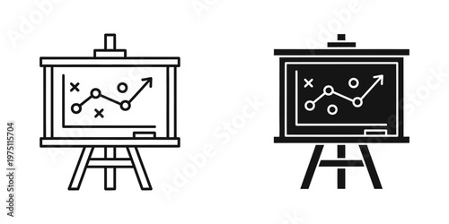 easel with blank canvas and drawing tools vector illustration