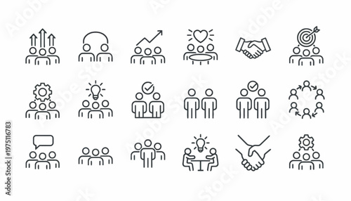 People icons illustrate business concepts and teamwork tyu ai