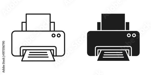 modern printer devices flat design vector illustration isolated on white background