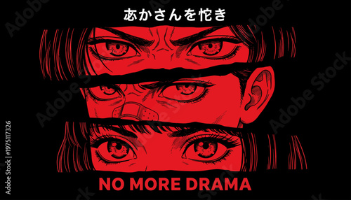 Close-up portrait faces stacked expressing intense drama emotions