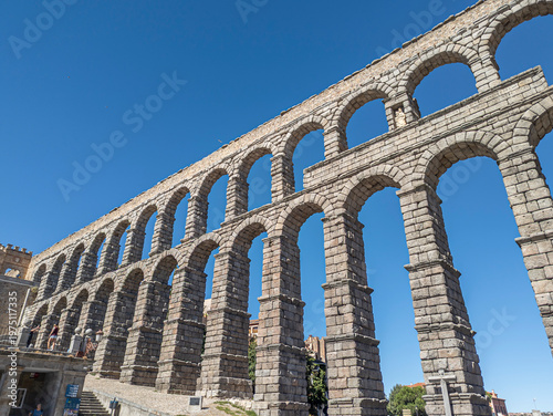 Awe-Inspiring Roman Legacy: Magnificent Segovia Aqueduct, an Imposing Engineering Marvel Built by the Mighty Roman Empire