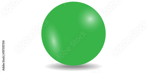 green circle with realistic 3D vector illustration on white background. vector illustration