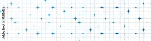Abstract stars and linear grid Y2K style geometric seamless pattern minimal aesthetic vector design for wallpapers backgrounds and creative prints