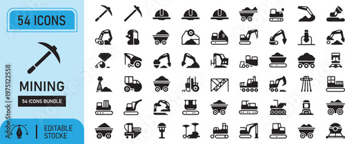 A vintage illustration collection mining a set of gardening tools vector design with icons and symbols in a decorative cartoon pattern element