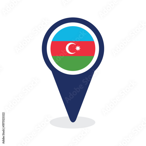 Free Download Map Pointer with azerbaijan Flag - GFXLoad