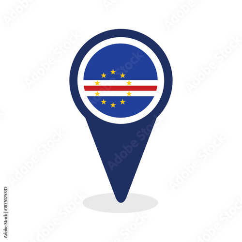 Free Download Map Pointer with cape verde Flag - GFXLoad