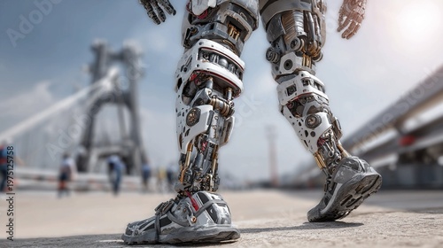 Exoskeleton robotics human mobility assistance concept AI guided motion support real time force adaptation scalable rehabilitation industrial augmentation infrastructure