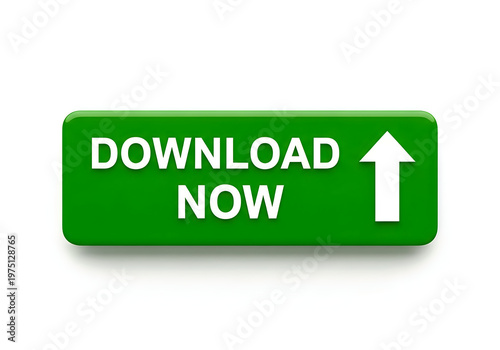 Bright green call-to-action button for downloading content immediately isolated on white background
