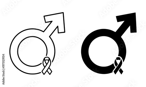 Prostate Cancer Awareness Male Symbol Icons. Men’s Health Vector