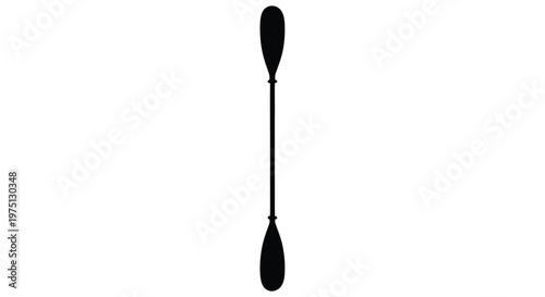 Black kayak paddle isolated on white background a simple and elegant silhouette