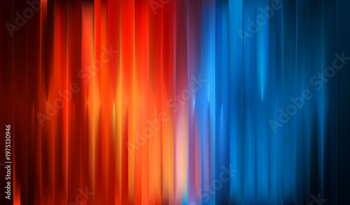 Ice fire bg. Red and blue ribbed glass background.