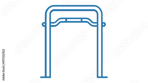 Blue treadmill line icon illustration for fitness and gym equipment. Minimalist vector design of a running machine handle for workout tracking and cardio exercise apps. AI-generated scalable graphic.