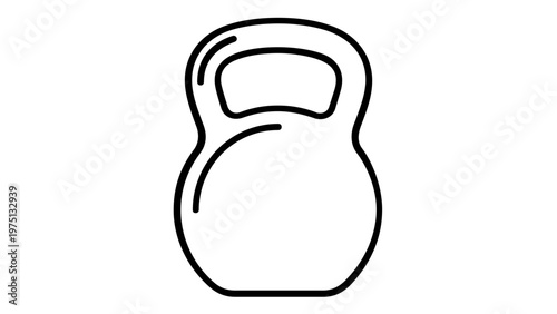 Kettlebell line icon vector illustration for fitness, gym, and weightlifting. Minimalist flat design scalable graphic for sports training, bodybuilding, workout, and health apps. AI-generated.