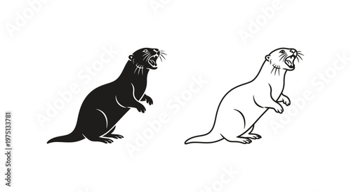 Otters: Playful Aquatic Mammals Guide Vector