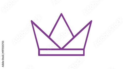Purple Minimalist Crown Vector Icon Illustration, Flat Line Art Design for Celebration, Royalty, King, Queen, Success, and Party Themes, Scalable Graphic Element, AI-Generated Digital Art.