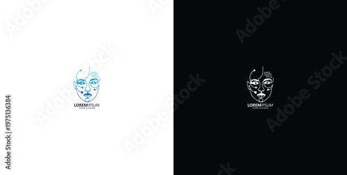 Logo Design Inspiration for face and technology logo designs