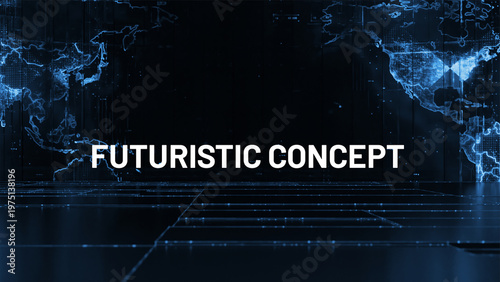 Creative, Futuristic Concept Typography, World Map Concept Design Background