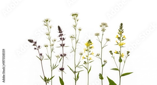 Delicate wildflower arrangement a study in botanical simplicity and natural beauty