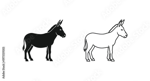 Donkey Breeds Comparison: Dark vs Light Vector