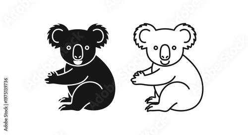 Cute Koala Bears Illustration - Adorable Animal Art Vector