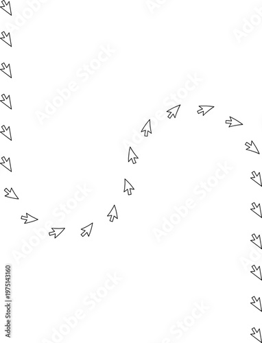 Circular wave path created with repeated cursor arrows forming continuous loop flow